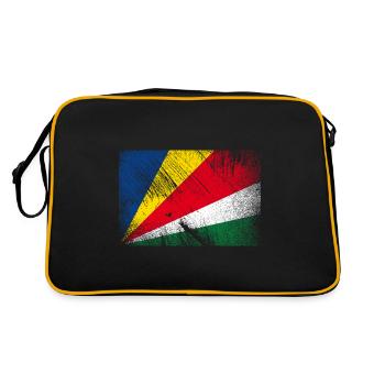 Seychelles flag - vintage grunge - Retro Bag - black/gold - Back