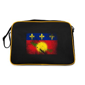 Drapeau de la Guadeloupe - Vintage Grunge - Sac Retro - noir/or - Dos