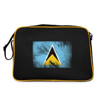 Drapeau de Sainte-Lucie - Vintage Grunge - Sac Retro - noir/or - Dos