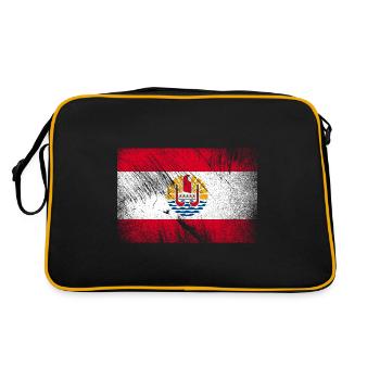 Drapeau de la Polynésie française - Vintage Grunge - Sac Retro - noir/or - Dos