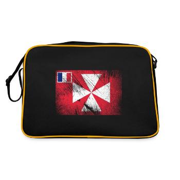Drapeau de Wallis Futuna Vintage Grunge - Sac Retro - noir/or - Dos