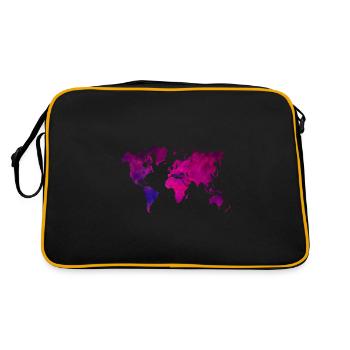 purple world map - Retro Bag - black/gold - Back