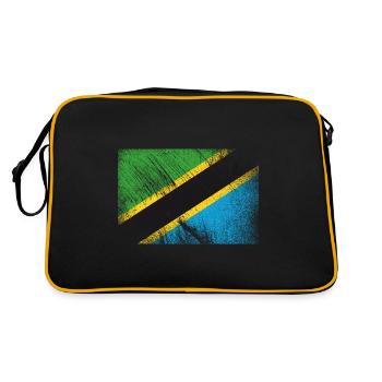Drapeau de la Tanzanie - Grunge vintage - Sac Retro - noir/or - Dos