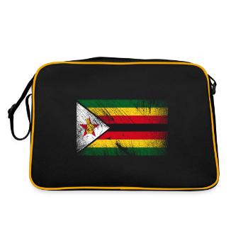 Zimbabwe Flag - Vintage Grunge - Retro Bag - black/gold - Back