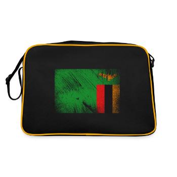 Drapeau de Zambie - Grunge Vintage - Sac Retro - noir/or - Dos