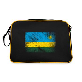 Drapeau du Rwanda - Grunge Vintage - Sac Retro - noir/or - Dos