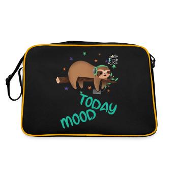 Fauler Tag, Faultier Tag, erholsamer Tag, schläfriger Tag. - Retro Tasche - Schwarz/Gold - Hinten