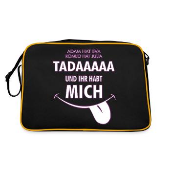 Ihr habt es gut. Ihr habt ja mich .. Geschenk Chef - Retro Tasche - Schwarz/Gold - Hinten
