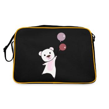 Polar bear Teddy flies for children - Retro Bag - black/gold - Back