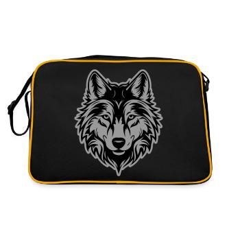 Wolf Silhouette - Retro Bag - black/gold - Back