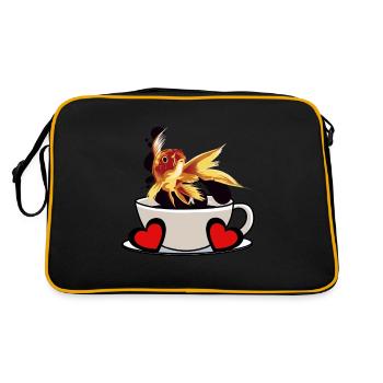 Coffee Break Fish Caffeine Refreshment Fantasy - Retro Bag - black/gold - Back