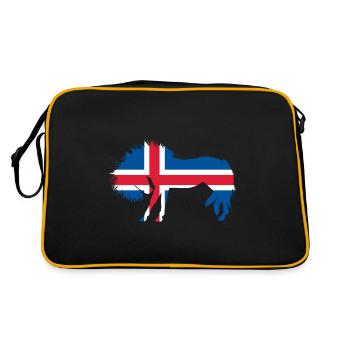 Drapeau islandais cadeau de cheval islandais - Sac Retro - noir/or - Dos