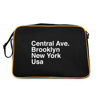 Central Ave Brooklyn New York USA - Retro Bag - black/gold - Back