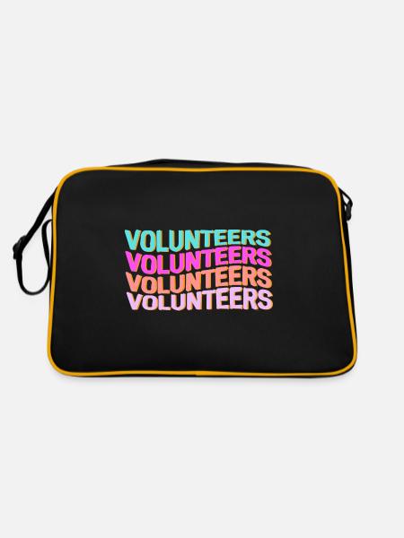 Volunteers Freiwillige Feuerwehr Helfer Retter - Retro Tasche - Schwarz/Gold - Hinten