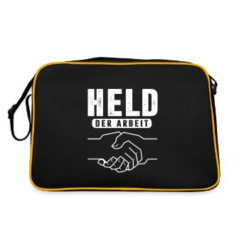 Held der Arbeit DDR Ostdeutschland - Retro Tasche - Schwarz/Gold - Hinten