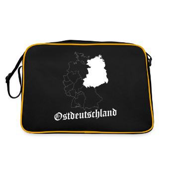 DDR Ostdeutschland - Retro Tasche - Schwarz/Gold - Hinten