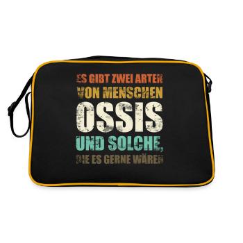 Zwei Arten von Menschen Ossis DDR Ostdeutschland - Retro Tasche - Schwarz/Gold - Hinten