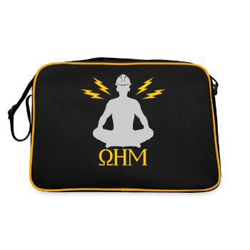 Ohm Meditating Electrician Construction - Retro Tasche - Schwarz/Gold - Hinten