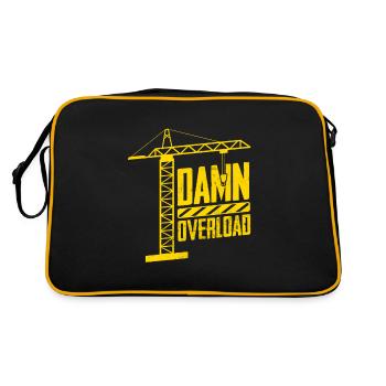 Damn Overload Crane Operator Construction - Retro Tasche - Schwarz/Gold - Hinten