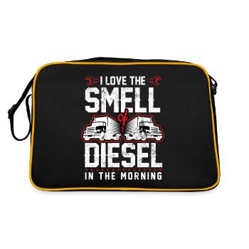 Funny Trucker Truck Driver Gift Idea - Retro Bag - black/gold - Back