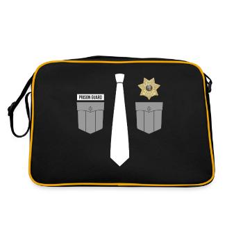 Uniform Correction Officer Police Thin Silver Line - Retro Bag - black/gold - Back