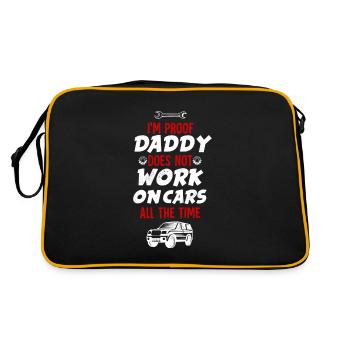 Papa Kids Mechanic Baby Mechanic Gift Fête des pères - Sac Retro - noir/or - Dos