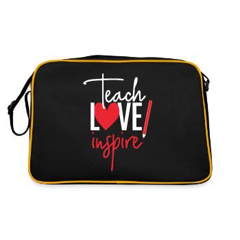 Teach Love Inspire School Nerd Teacher - Sac Retro - noir/or - Dos