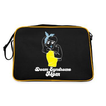 Down Syndrome Mom Awareness Rosie The Riveter - Retro Tasche - Schwarz/Gold - Hinten