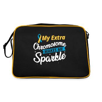 My Extra Chromosome Down Syndrome Awareness Sped T - Retro Tasche - Schwarz/Gold - Hinten