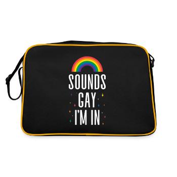Sounds Gay Im In - Retro Tasche - Schwarz/Gold - Hinten