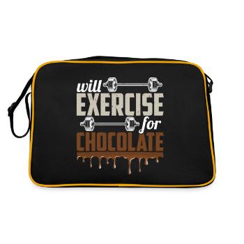 Fera de l'exercice pour l'entraînement de gym drôle au chocolat Fitn - Sac Retro - noir/or - Dos