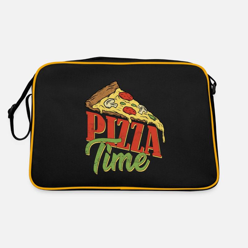 Pizza Time Quote Retro Tasche