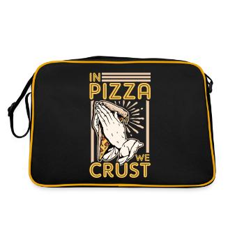 In Pizza We Crust Funny Pizza Pun - Retro Bag - black/gold - Back