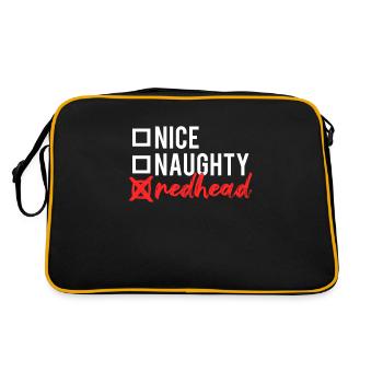 Funny Nice Naughty Redhead Ginger Red Hair Quote - Retro Bag - black/gold - Back
