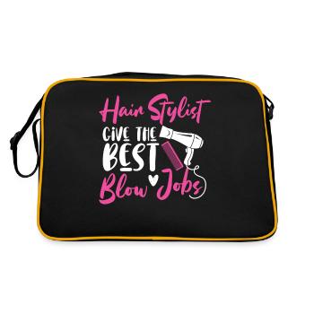 Hair Stylists Give The Best Blow Jobs Hairdresser - Retro Tasche - Schwarz/Gold - Hinten