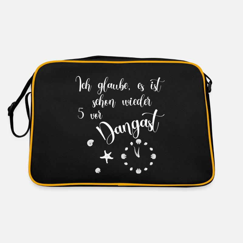 Ich glaube es ist schon wieder 5 vor Dangast - Retro Tasche - Schwarz/Gold
