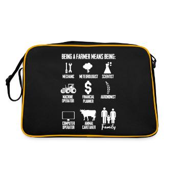 Être un agriculteur mécanicien agronome Vie de famille - Sac Retro - noir/or - Dos