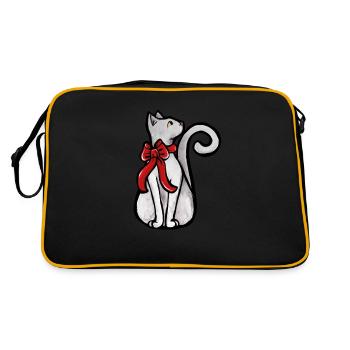 White Christmas Cat - Retro Bag - black/gold - Back