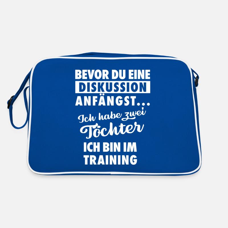 Ich habe zwei Töchter - Vater Geschenk Retro Tasche