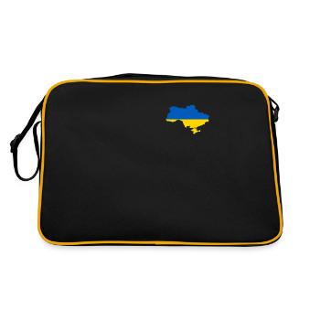Ukraine Landkarte Ukrajina Ukrainer Ukrainisch Fun - Retro Tasche - Schwarz/Gold - Hinten