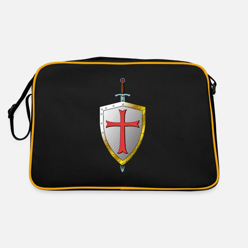 Templer Schild und Schwert - Tempelritter Retro Tasche