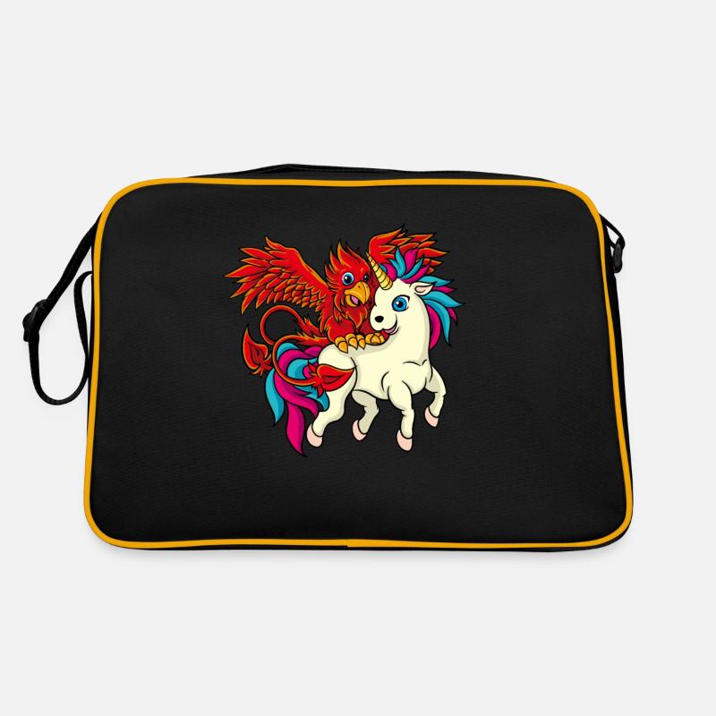 Beste Freunde - Einhorn und Phoenix Retro Tasche