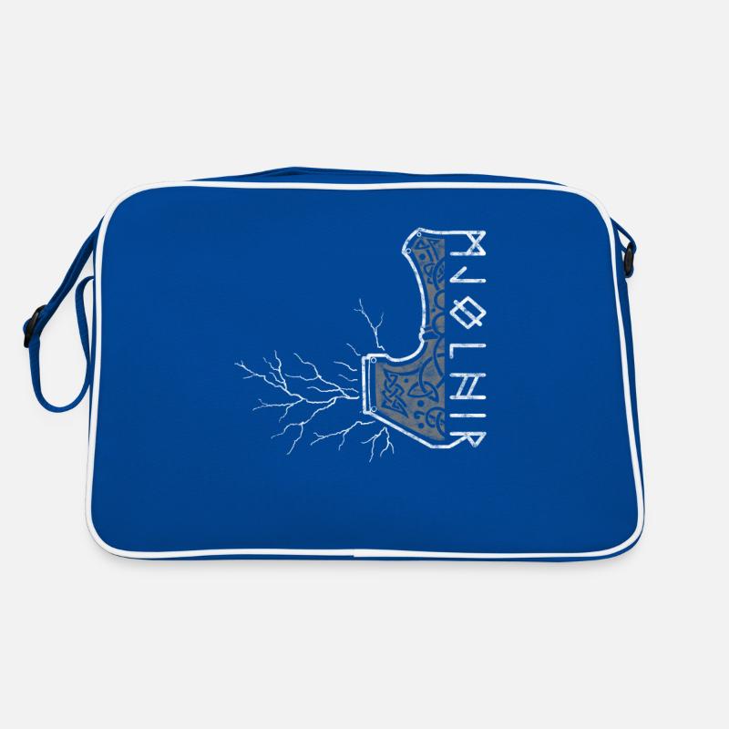 Der Hammer von Thor mit Blitzen - Mjölnir Retro Tasche