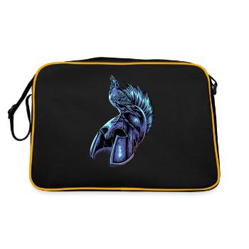 Crow on helmet of a Spartan - Retro Bag - black/gold - Back