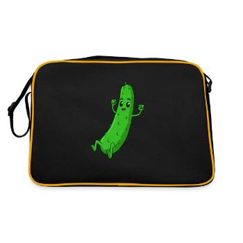 Comic Gurke - Retro Tasche - Schwarz/Gold - Hinten