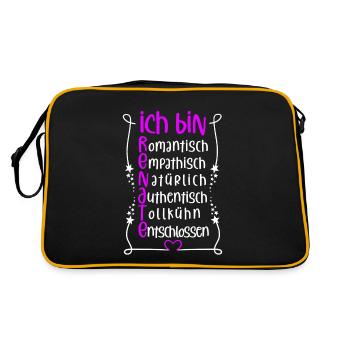 Für den besten Menschen - Ich bin Renate - Retro Tasche - Schwarz/Gold - Hinten
