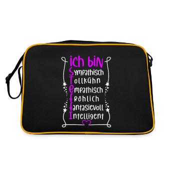 Für den besten Menschen - Ich bin Steffi - Retro Tasche - Schwarz/Gold - Hinten