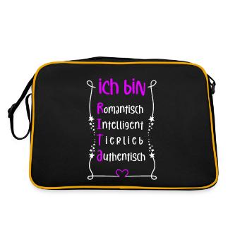 Für den besten Menschen - Ich bin Rita - Retro Tasche - Schwarz/Gold - Hinten