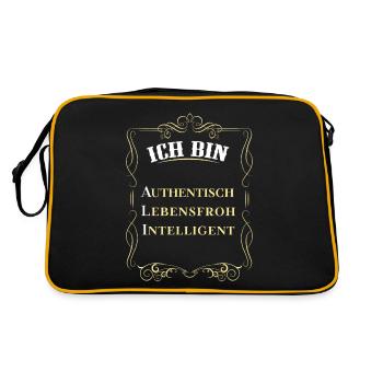 Für den besten Menschen - Ich bin Ali - Retro Tasche - Schwarz/Gold - Hinten