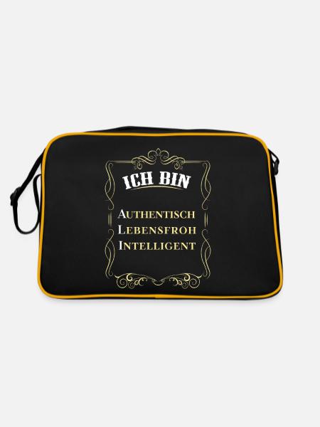 Für den besten Menschen - Ich bin Ali - Retro Tasche - Schwarz/Gold - Hinten